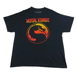 Mortal Kombat Klassic Dragon Logo Graphic T-Shirt Mens XL Black Short Sleeve Tee